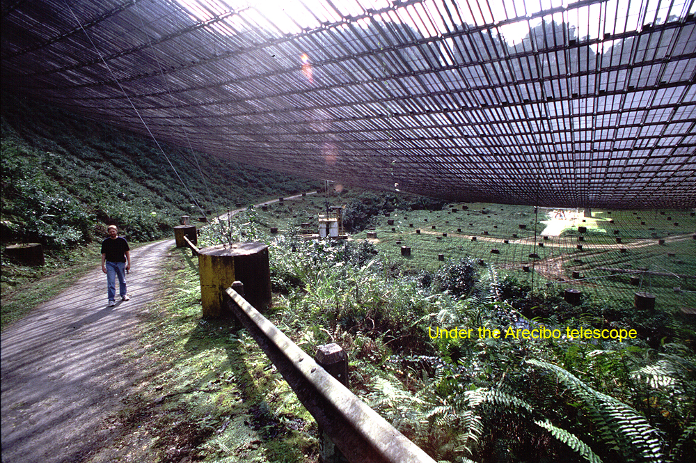 Arecibo radio telescope under the dish.jpg