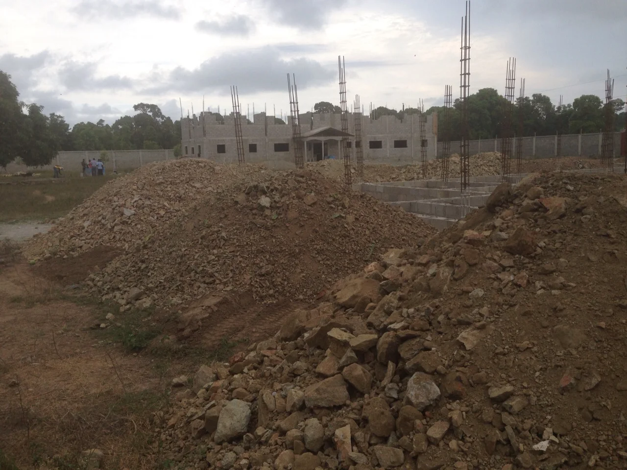 Eye Center foundation work with Medical Clinic in background