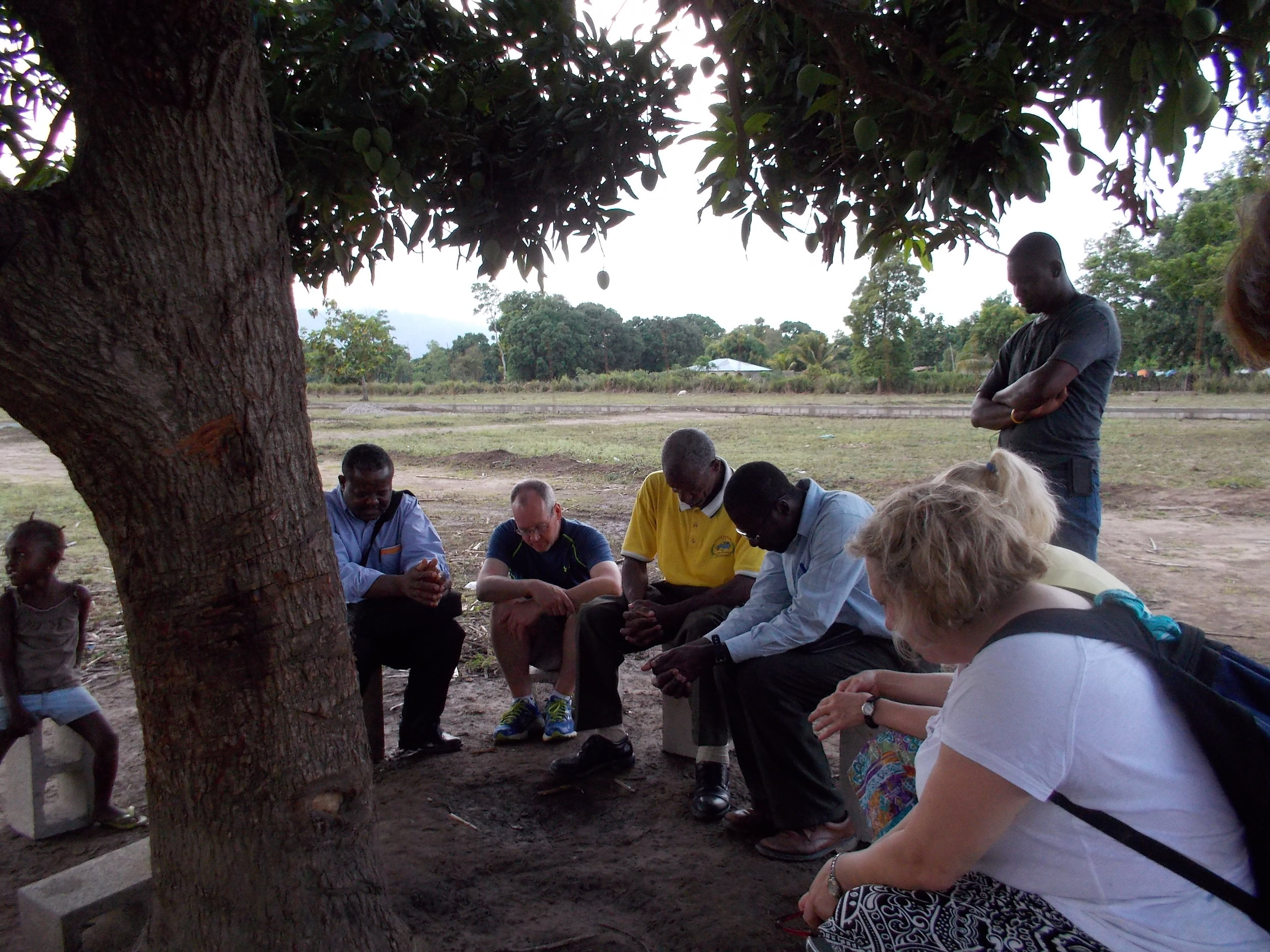 Praying with Haitian Prayer warriors 2014.1.JPG