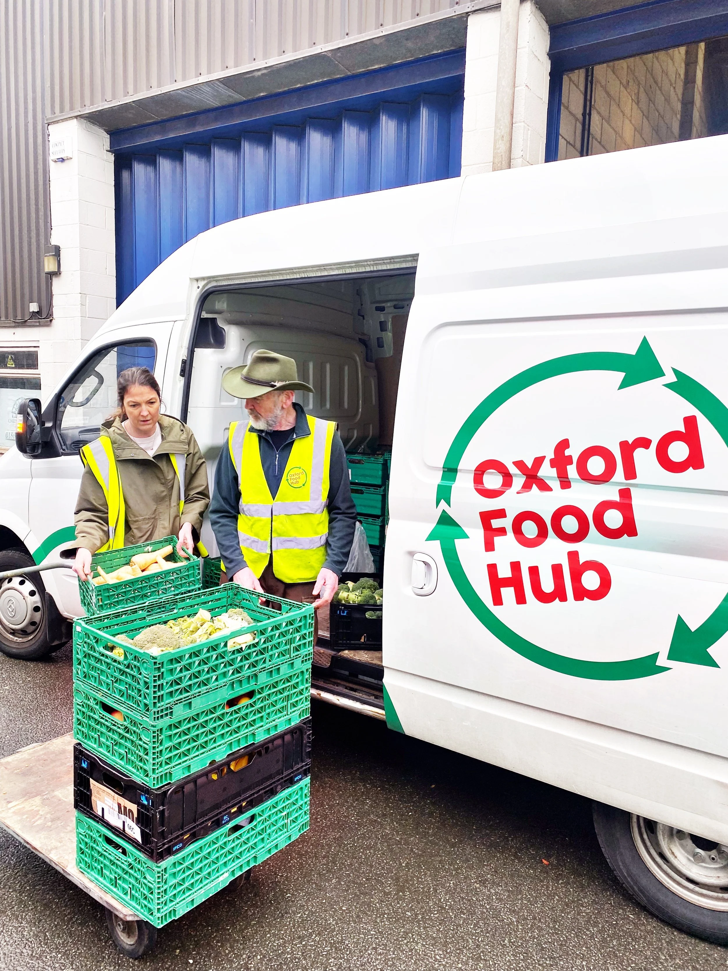 Emily Kerrigan supporting the Oxford Food Hub with fresh food redistribution