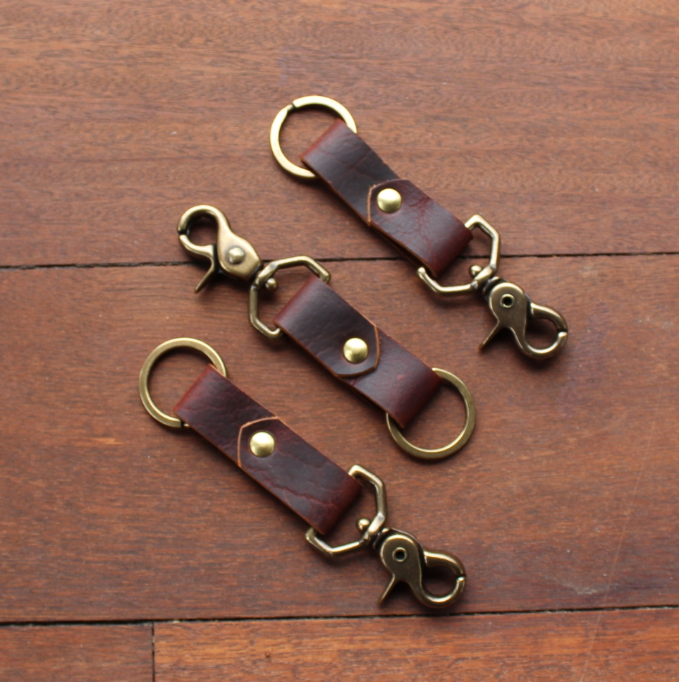 Bison Key Clip - Chocolate