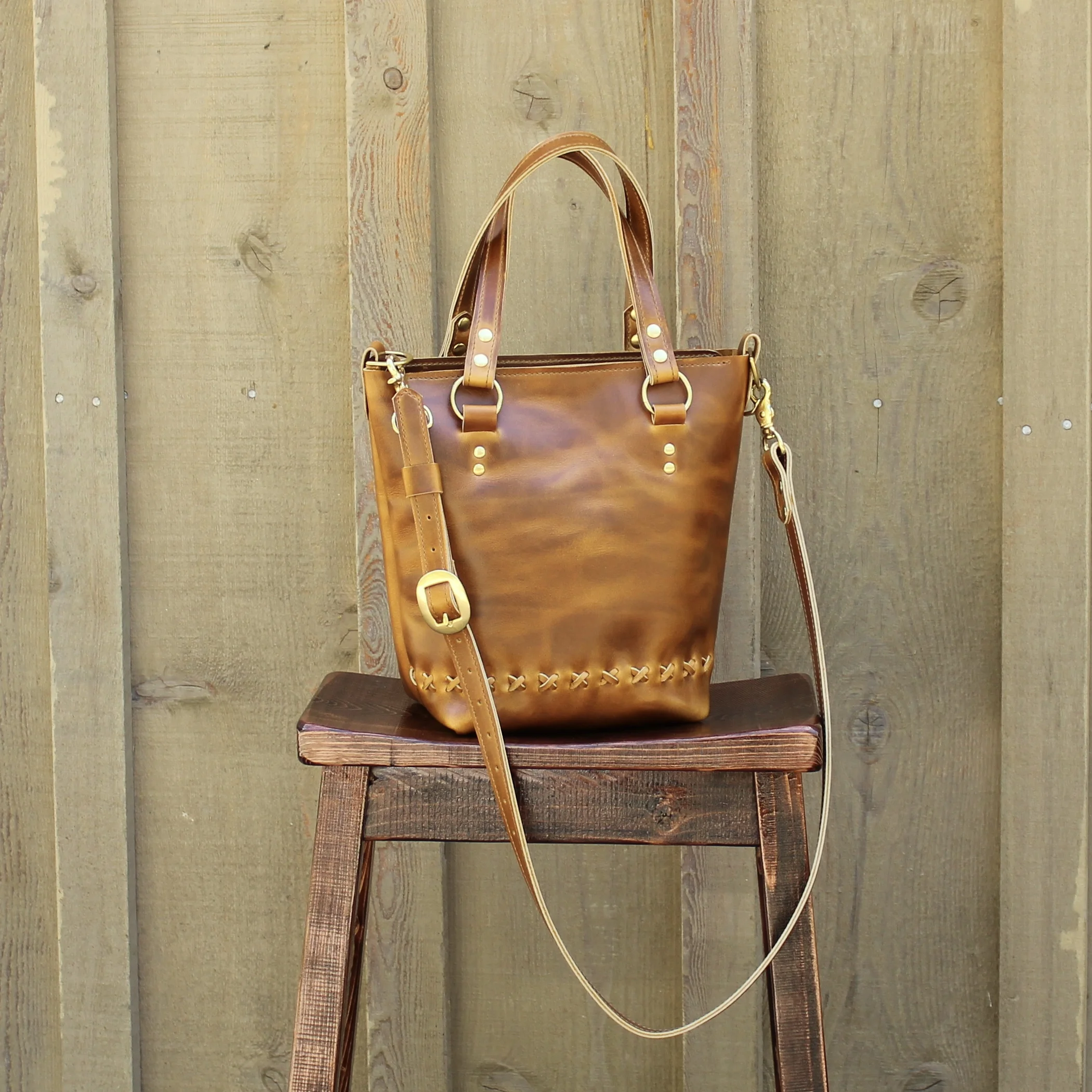 Emery Crossbody Tote - Caramel