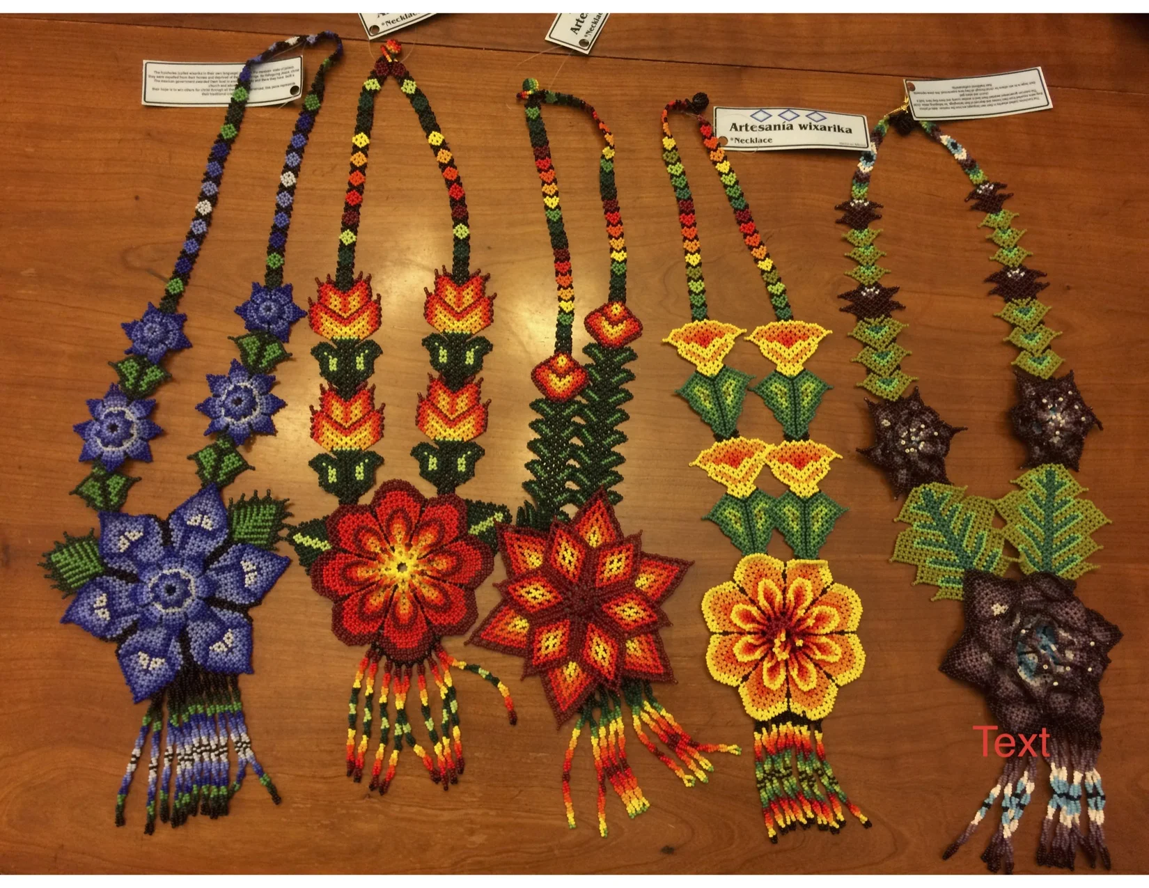 Huichol Signature Pieces 3D Flower Necklaces copy  $28.jpg