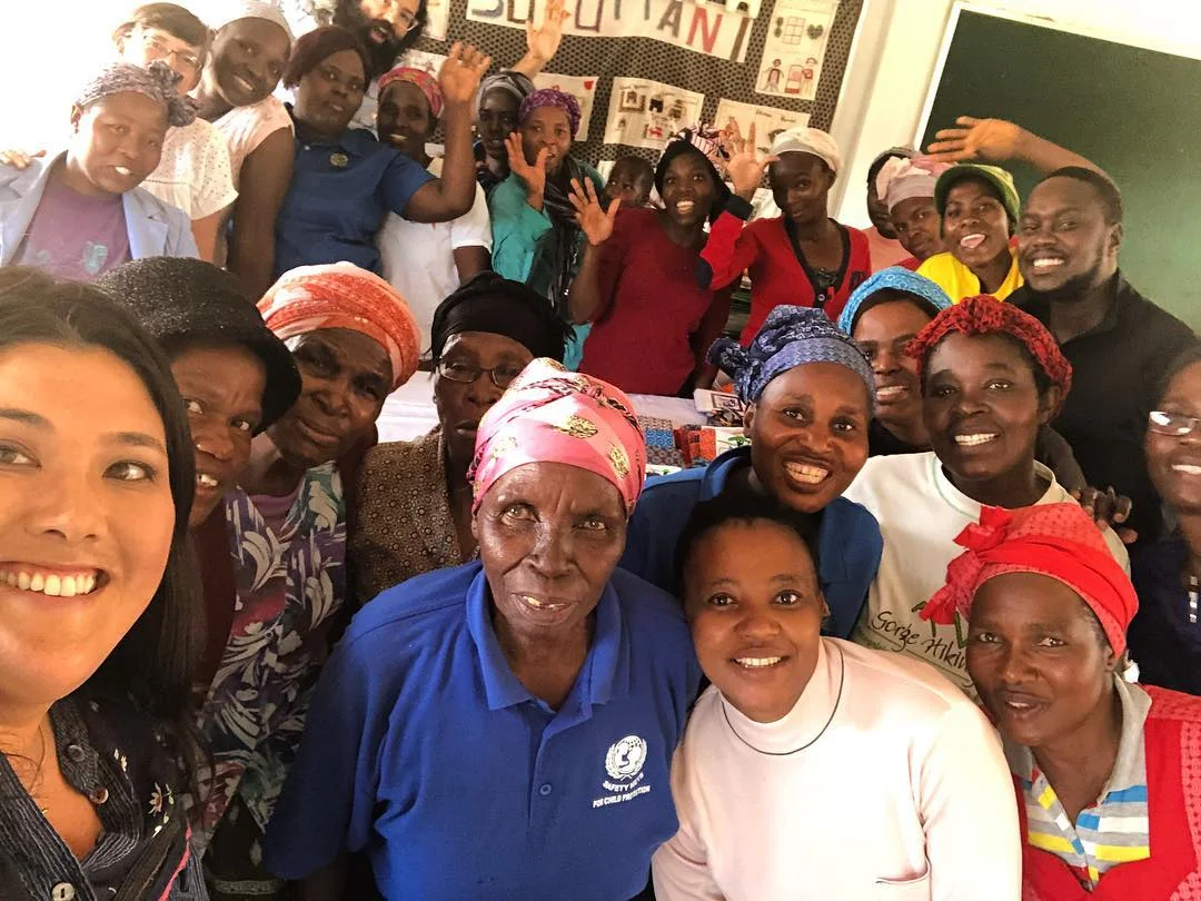 Christina with the women of Sukumani in August 2018
