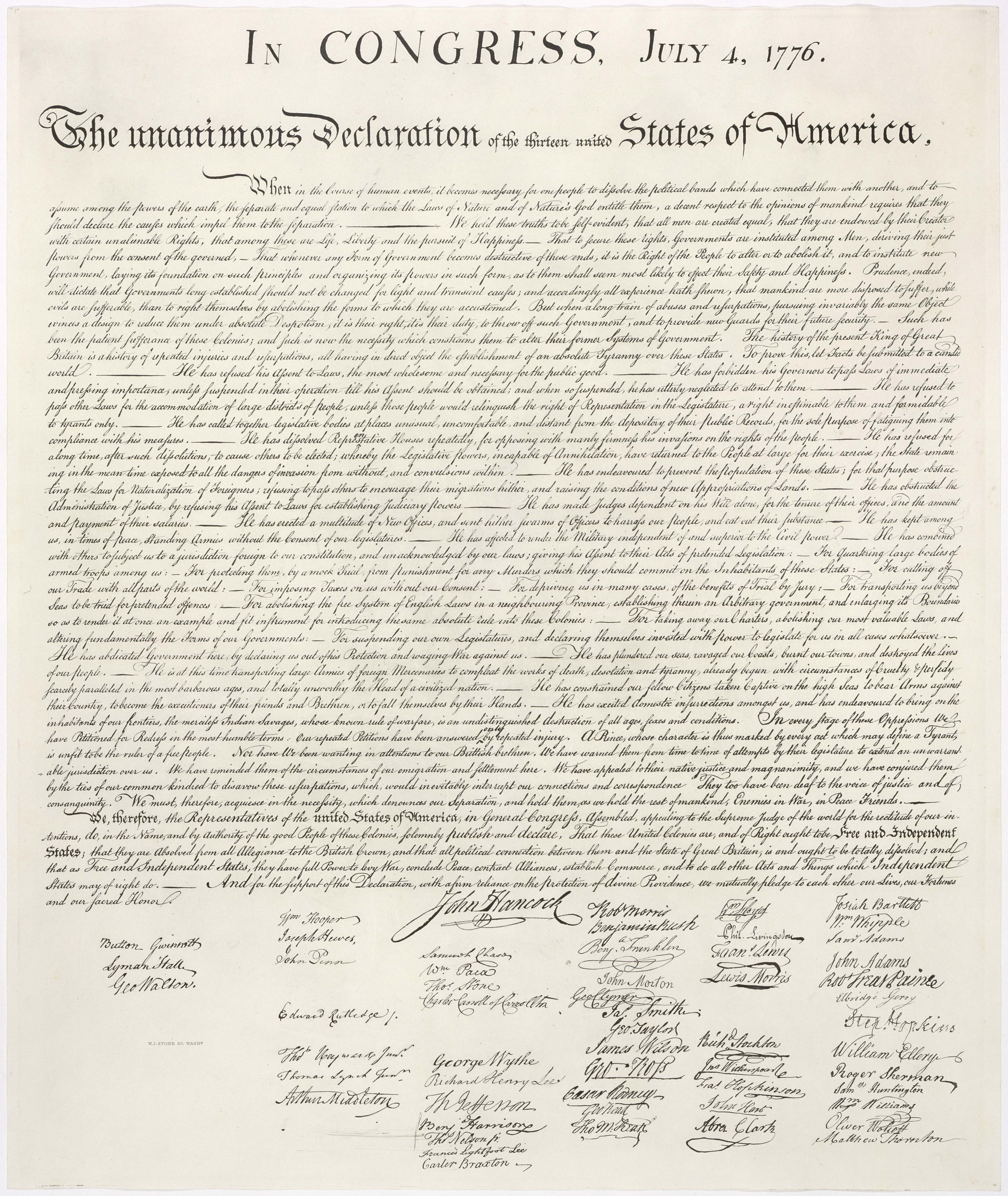 Democracy: Declaration of Independence (All men...)