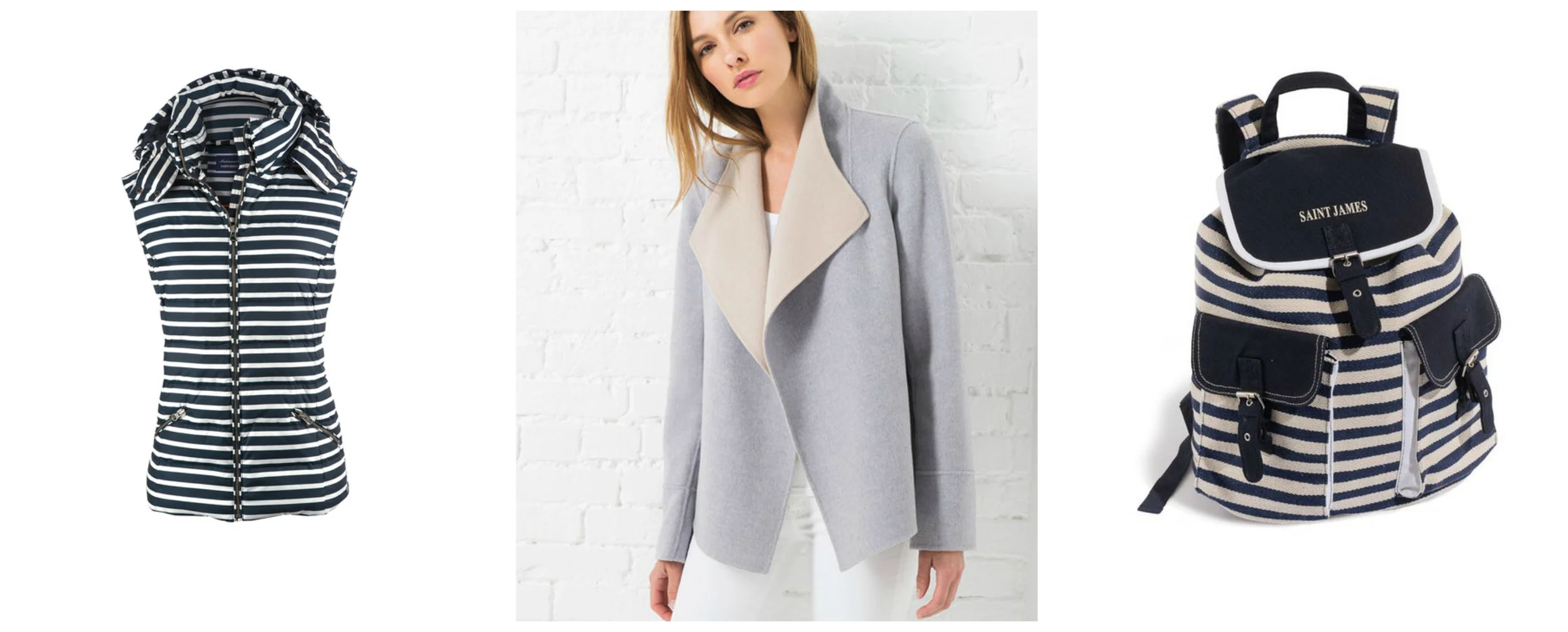 Don't forget to accessorize... Throw on our quilted vest or our cashmere jacket to add a luxurious element to your casual wear while still maintaining a sporty look. Sling our Saint James backpack on and you'll be ready to go! It will keep all your belongings together and secure while leaving you hands free. With athleisure you can conquer anything in style! 