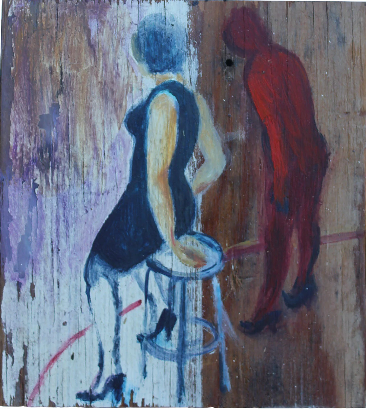 Red figure nearby