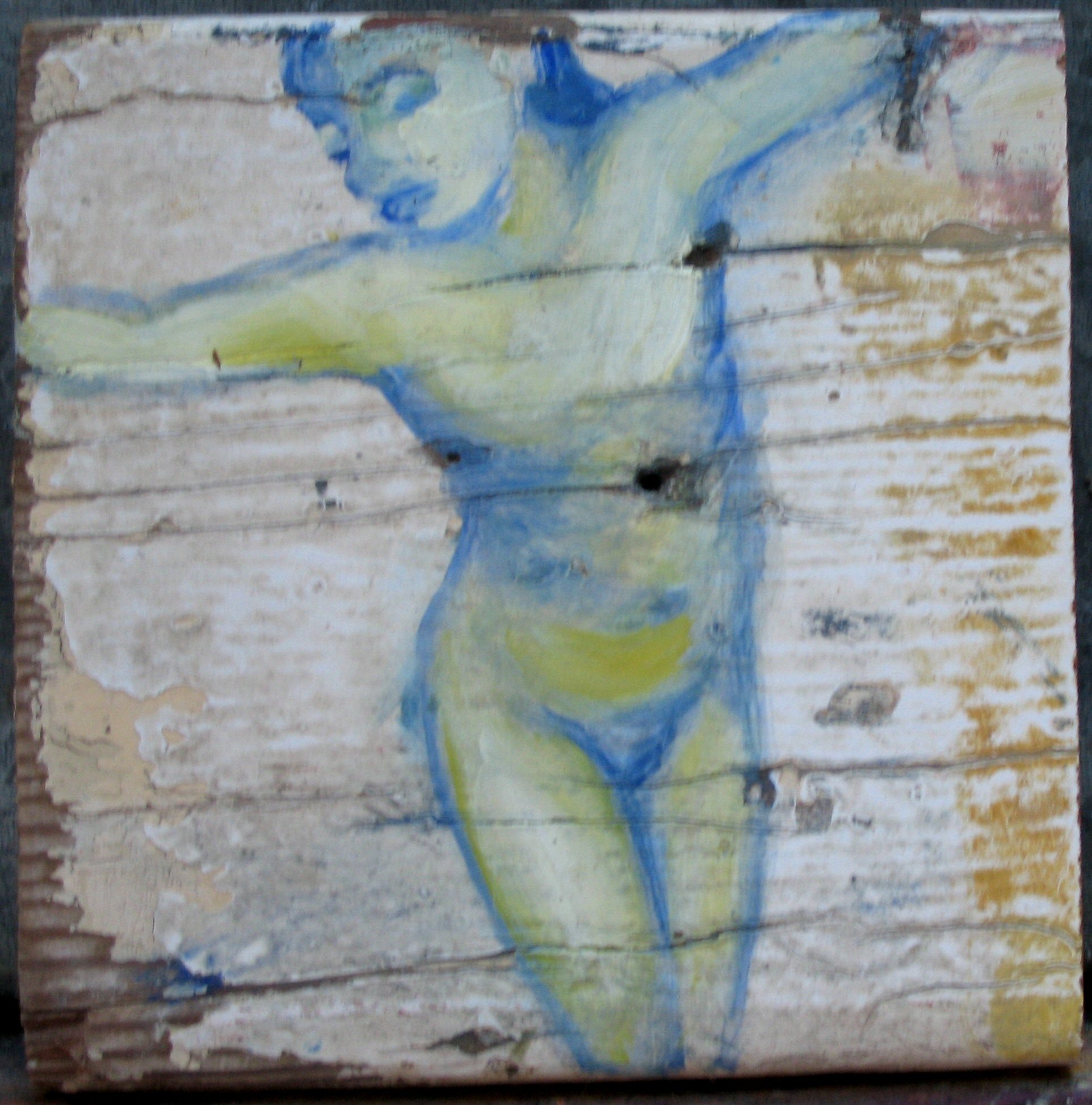 Blue Ella, oil on wood, 5''x4'', sold
