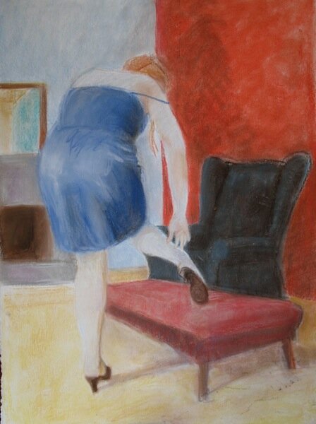 pastel on papetr -from back of blue dress series copy 5.jpg