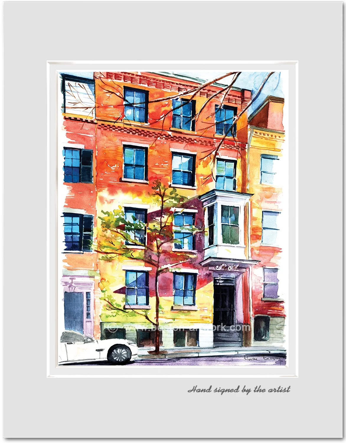 Boston Brick Buildings Matted print Boston Artwork.jpg