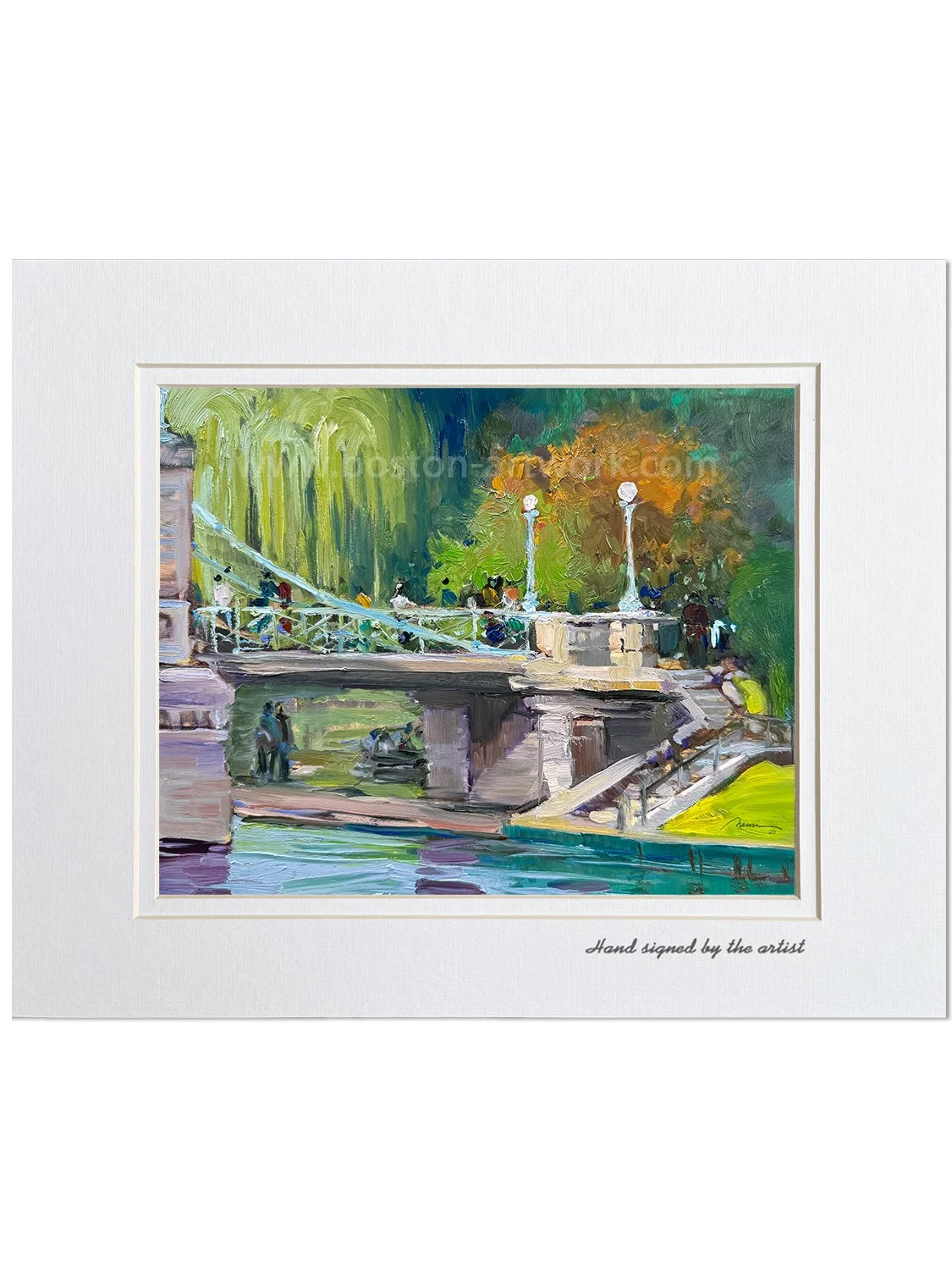 Autumn at the Lagoon Bridg _ Boston Public Garden-Nensi Limited Edition matted print.jpg