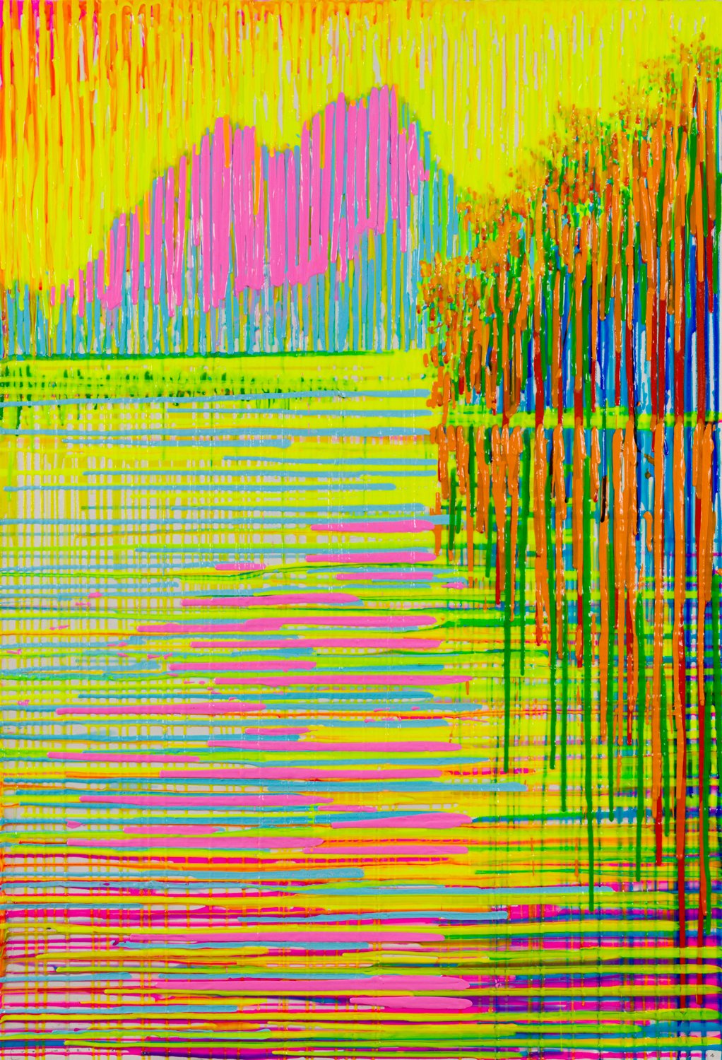 All-ee All-ee In-Free No. 4 2021 | Acrylic and varnish on paper | 60” x 40”