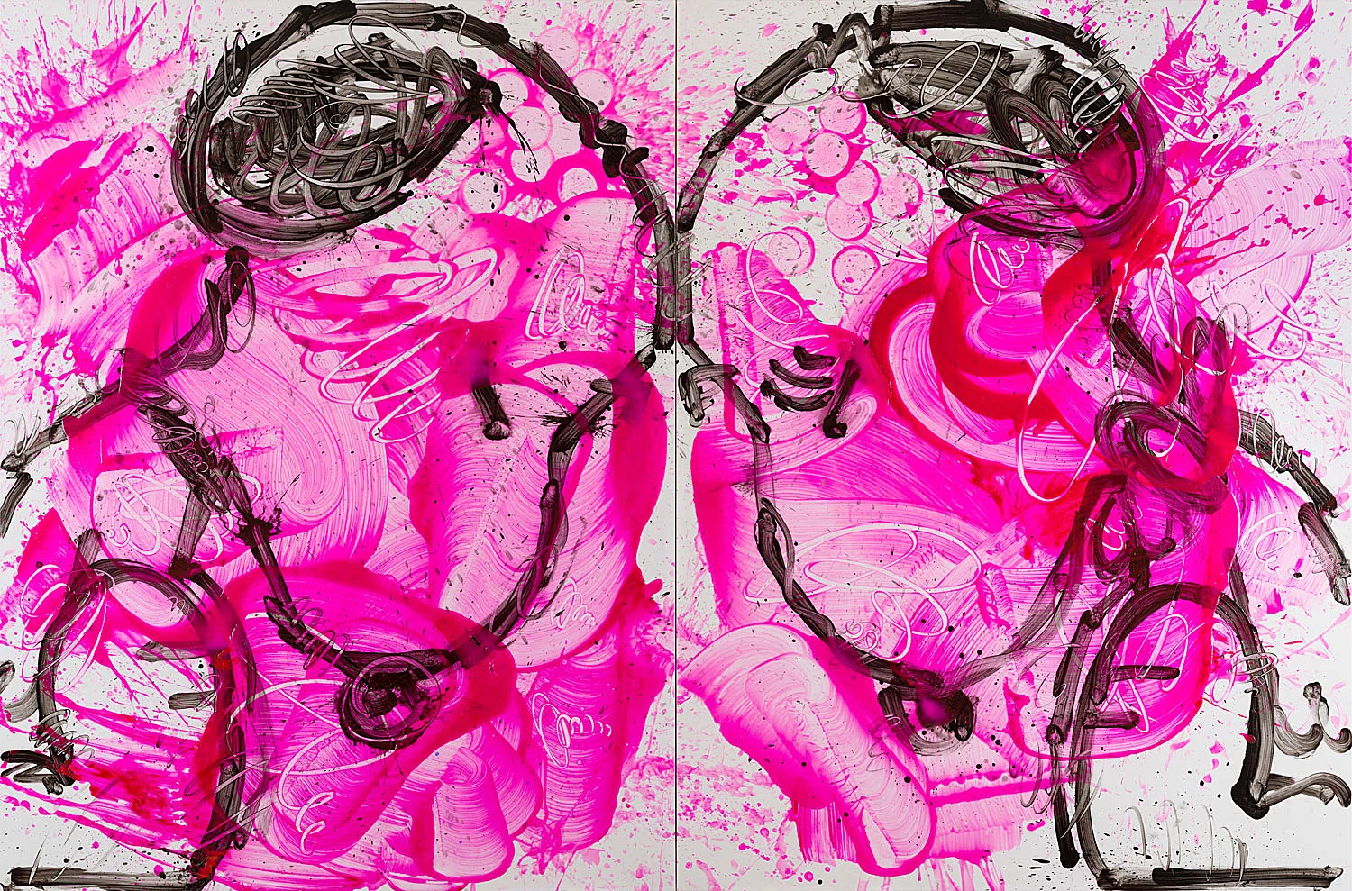 Young Brothers And Sisters Please, 2018, Acrylic, Enamel AND Varnish on canvas, 84 x 128 INCHES