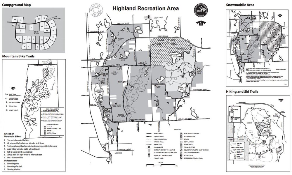 Highland Recreation Area : Highland Recreation Area Trail Map – ZWEX