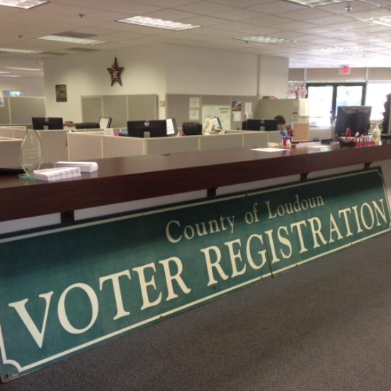 The inside of Loudoun County's election office. Photo courtesy of Loudoun County Office of Elections.