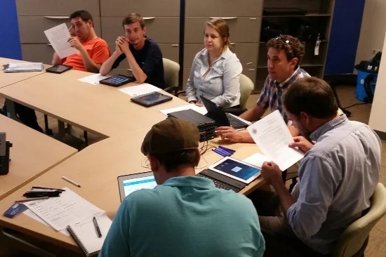 Petition circulators learn how to use eSign. Photo courtesy of the Denver Elections Division.