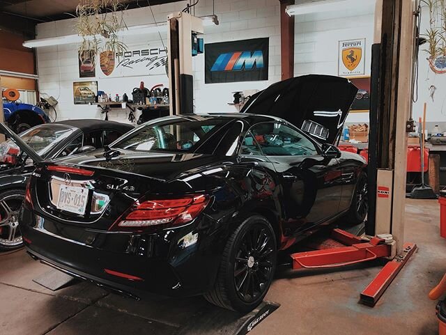 2017 Mercedes SLC43 AMG in for regular maintenance