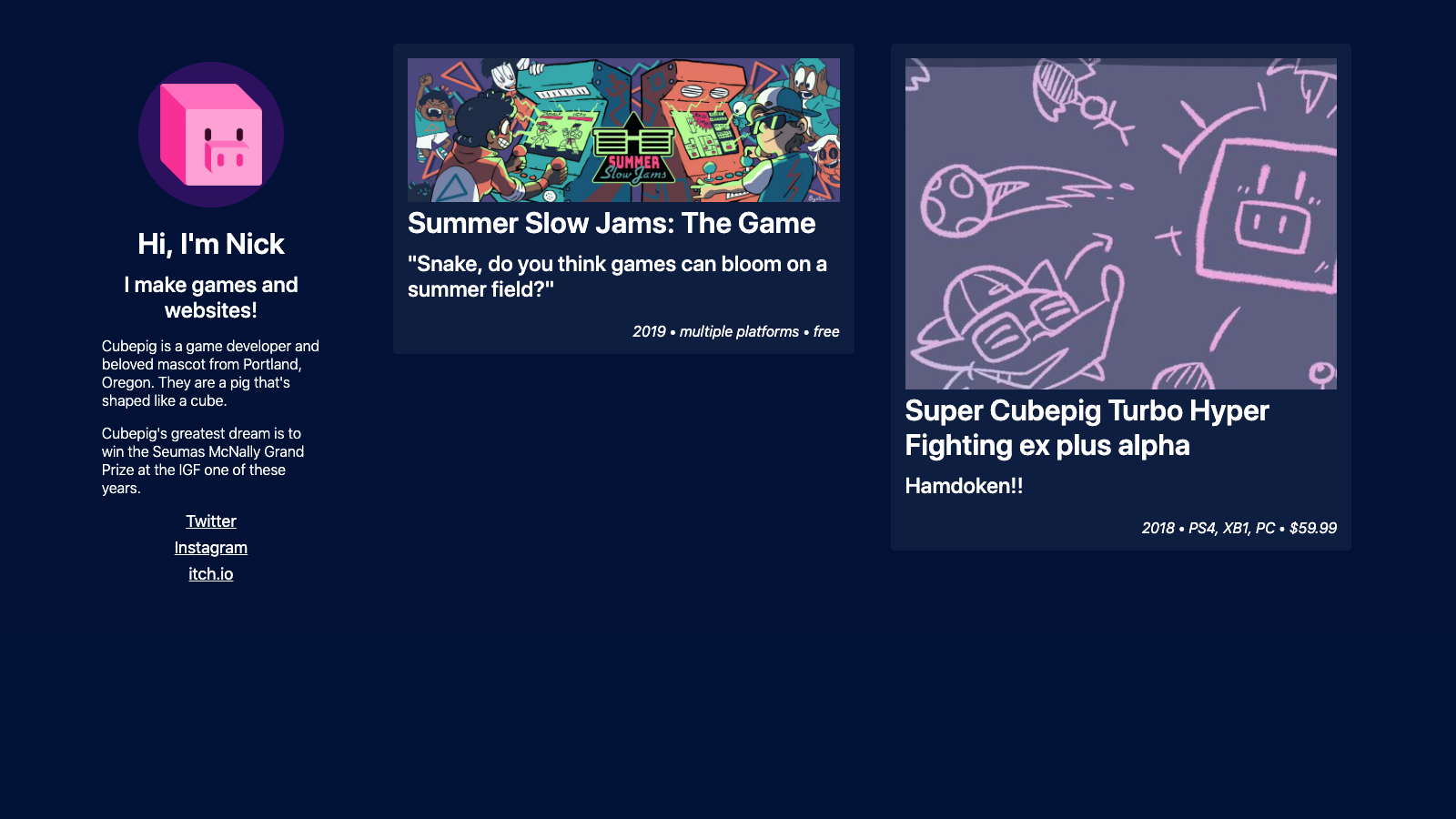 Here’s the portfolio template I whipped up for the students to use.