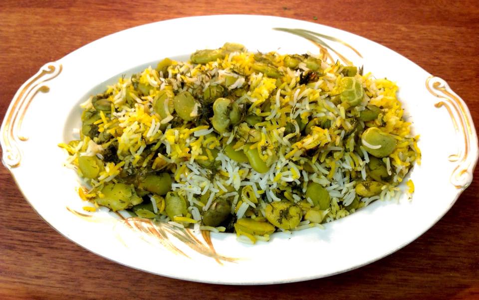 Baghali Polo- green fava beans,, rice, saffron, fresh dill.jpg