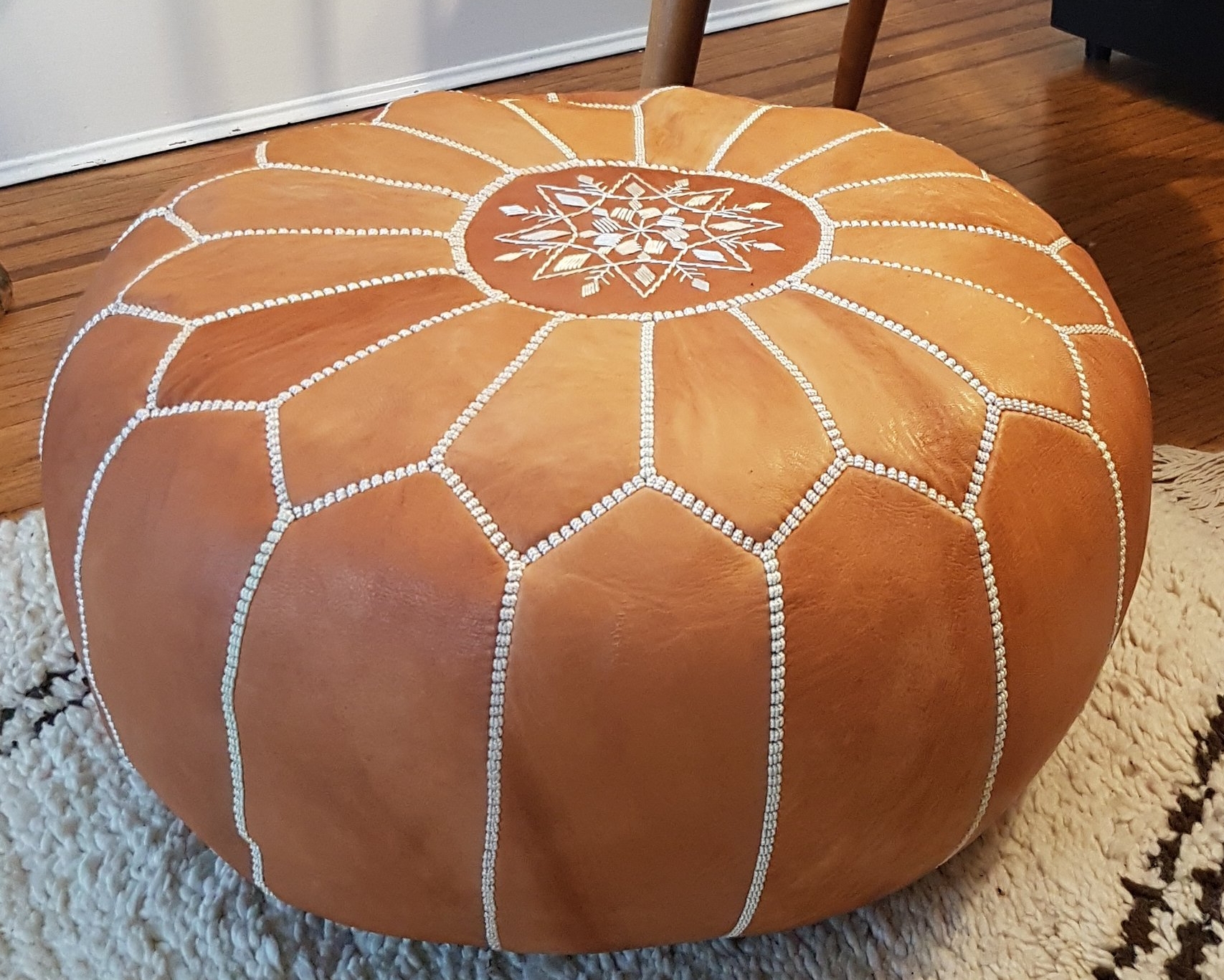 Leather Pouf