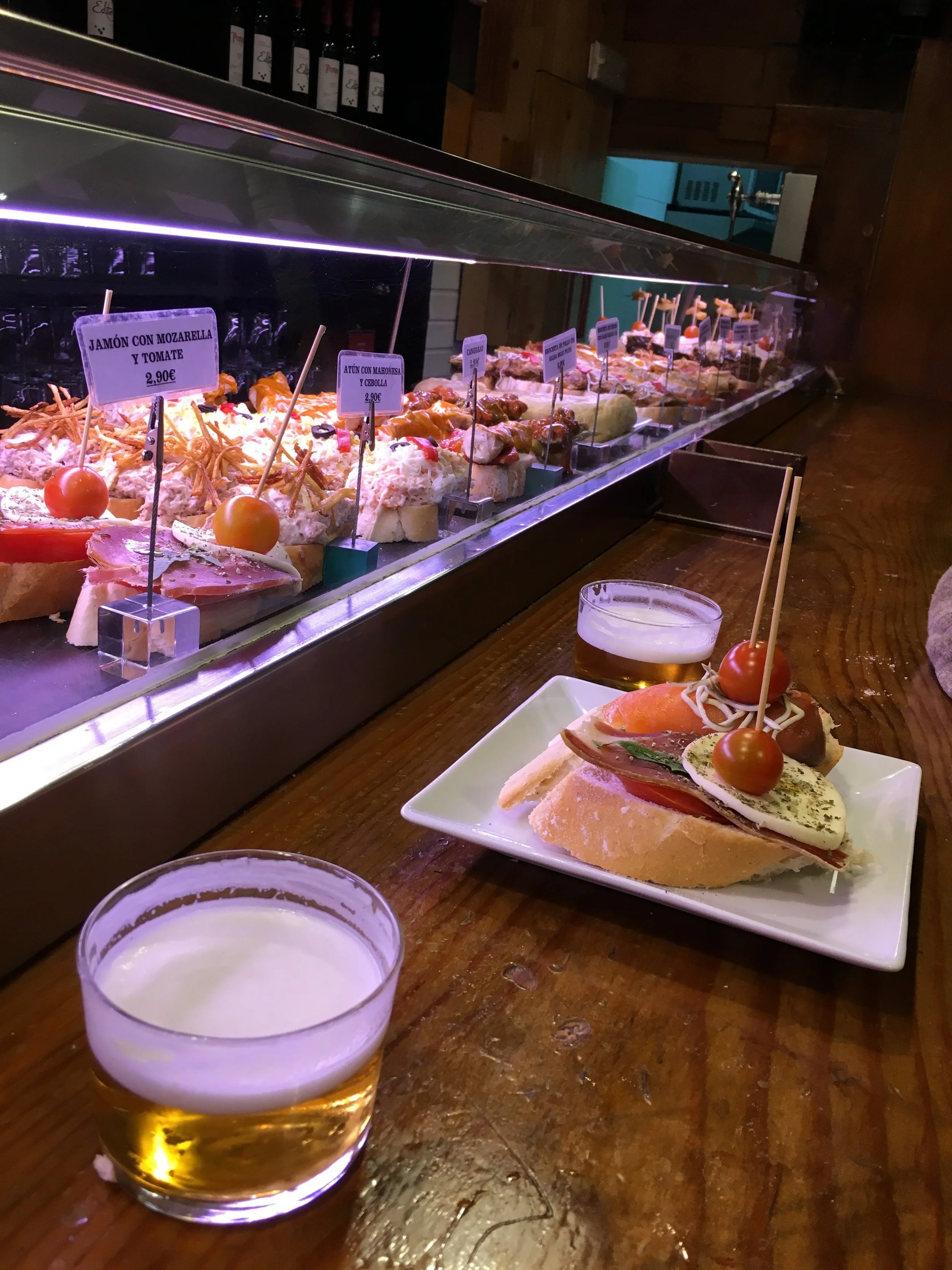 Basque-style seafood pinxtos