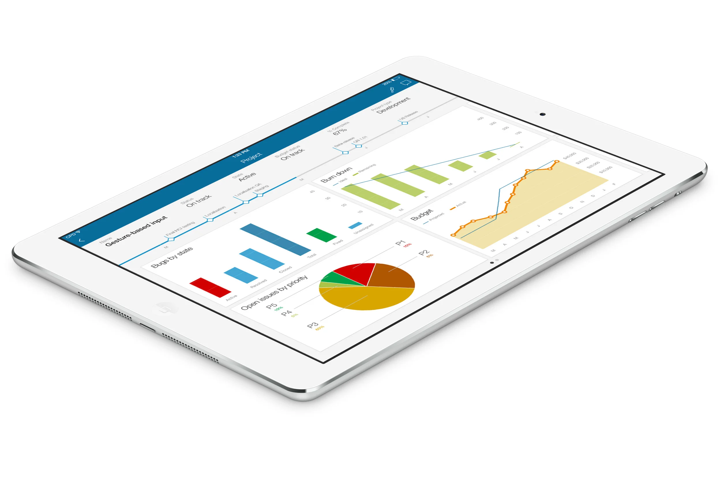 Clarizen Concept design for the tablet variant of an enterprise project collaboration app.