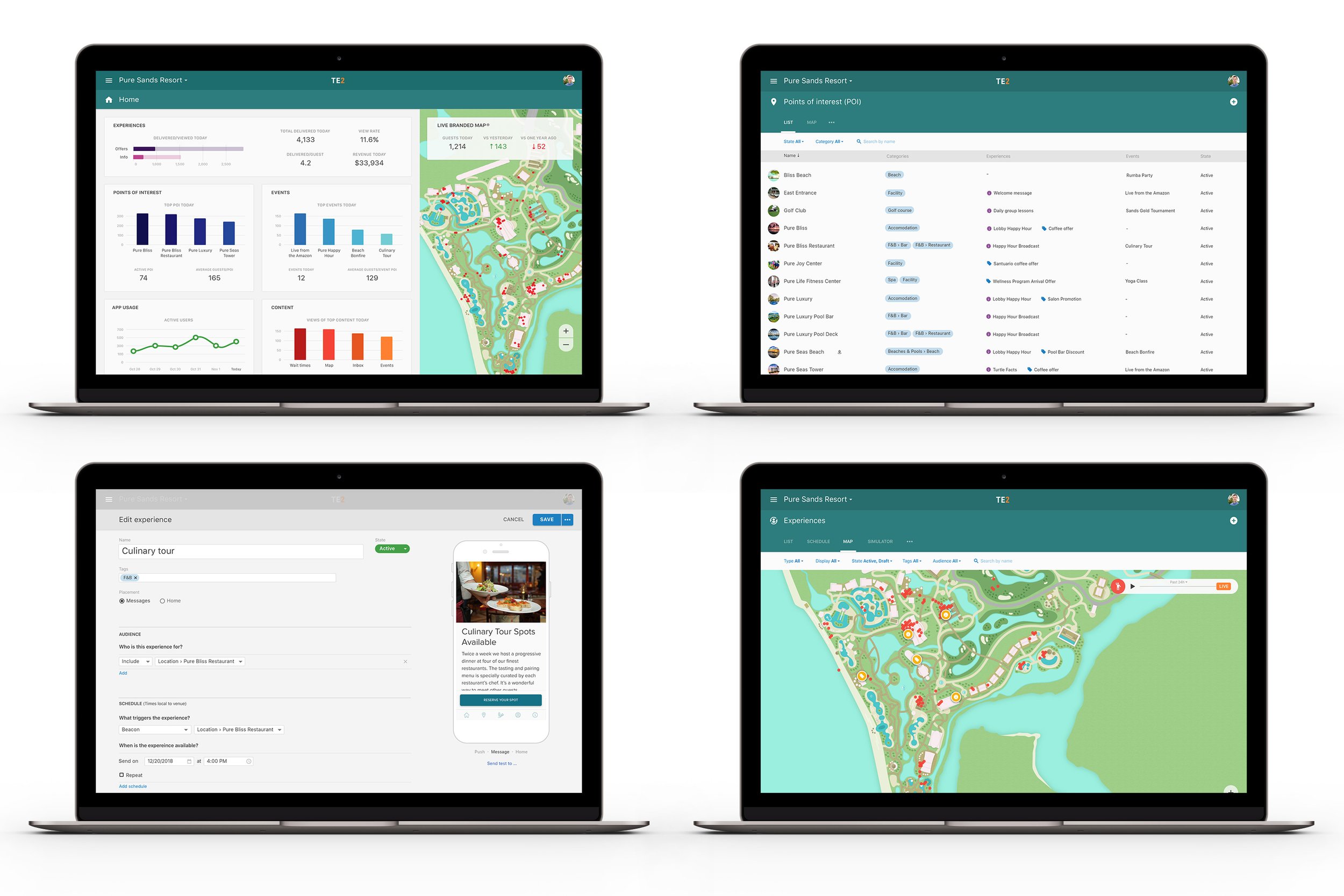   The Experience Engine   Complete UX (IA, UI, design) for an administrative tool that enables configuration and data management for a wide portfolio of theme park and resort apps.   