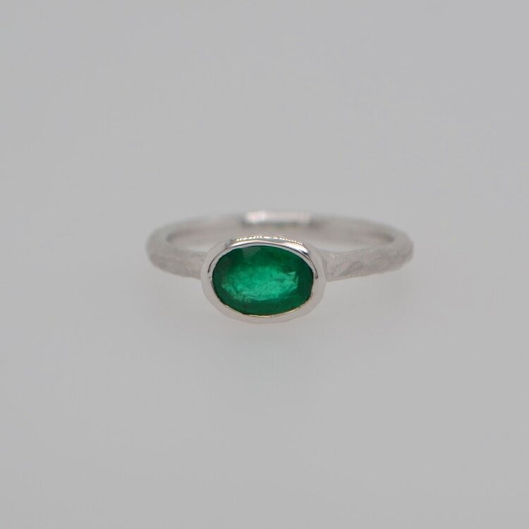 Emerald Cut Bezel Edge Solitaire Ring — J. Sampieri