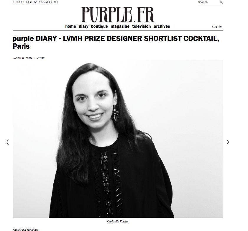 LVMH PRIZE DESIGNER SHORTLIST COCKTAIL / PURPLE