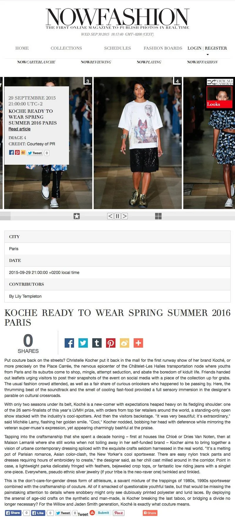 KOCHÉ READY TO WEAR SPRING SUMMER 2016 / NOWFASHION