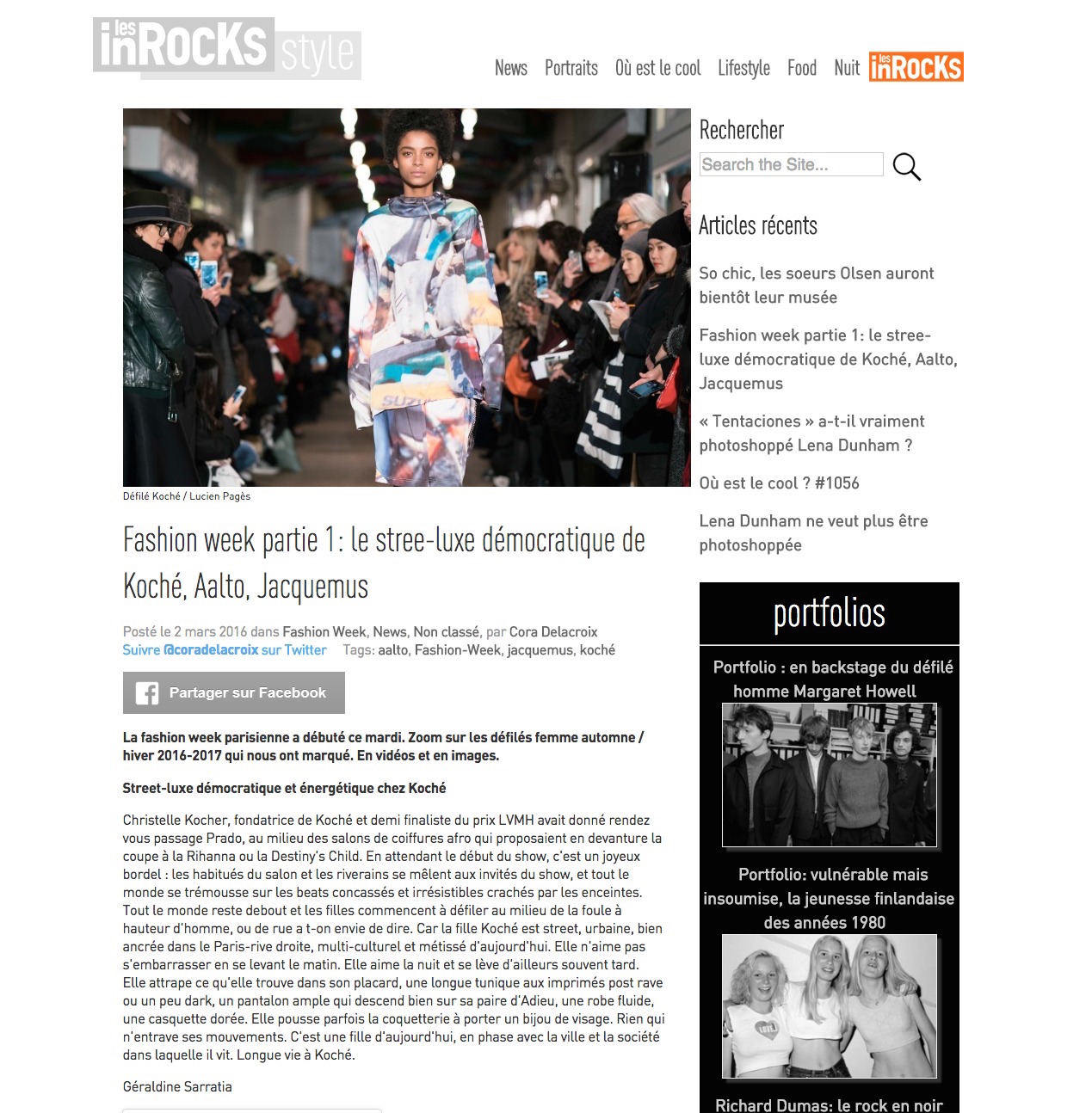 FASHION WEEK PARTIE 1 / LES INROCKS