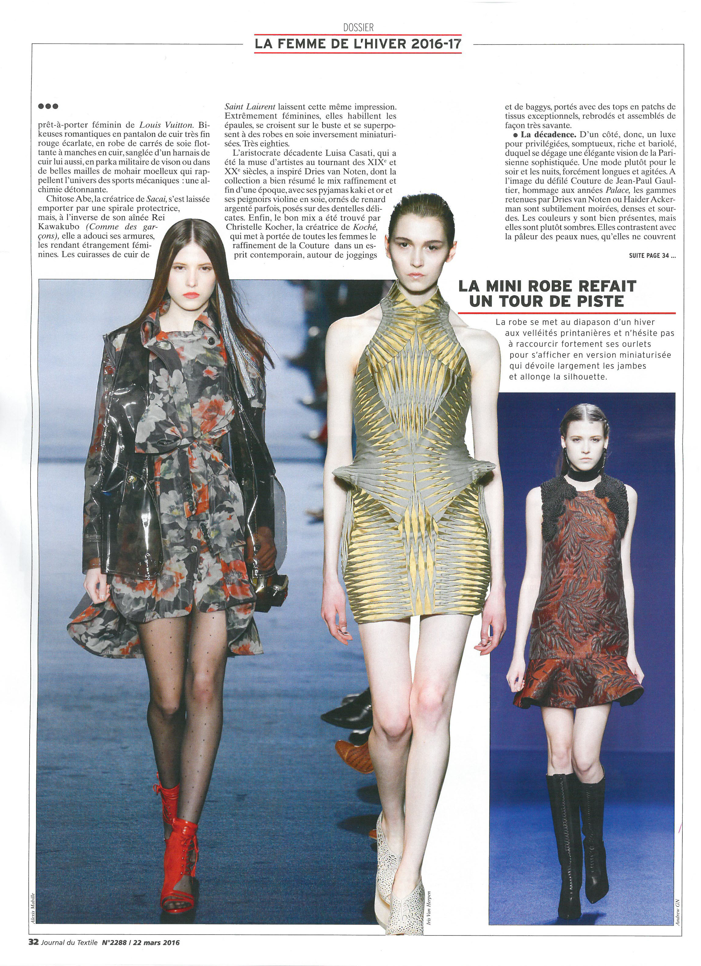 KOCHÉ / JOURNAL DU TEXTILE