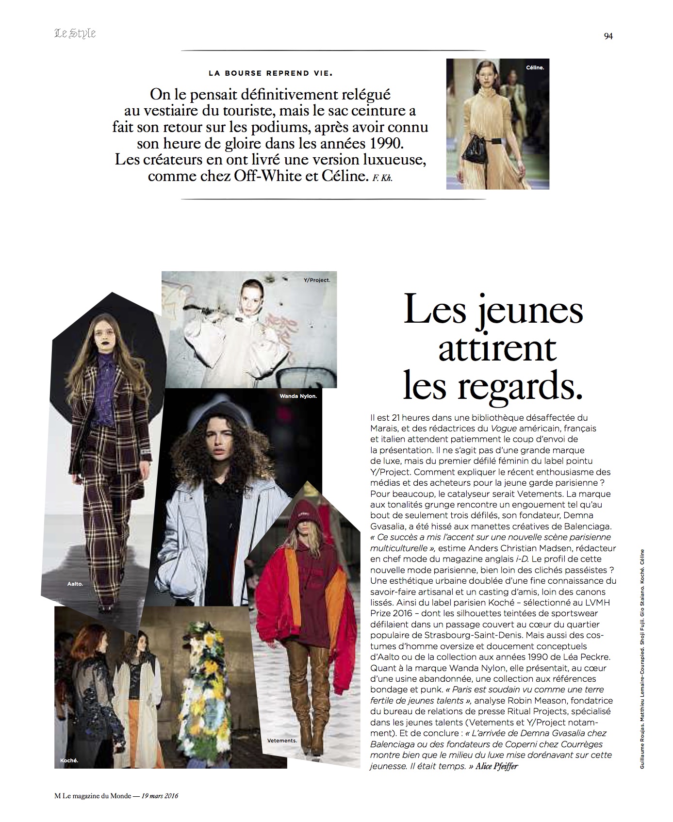 LES JEUNES ATTIRENT LES REGARDS / M LE MONDE