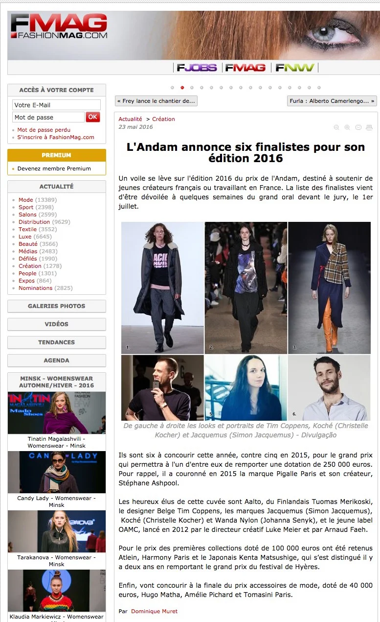 ANDAM 2016 / FASHIONMAG