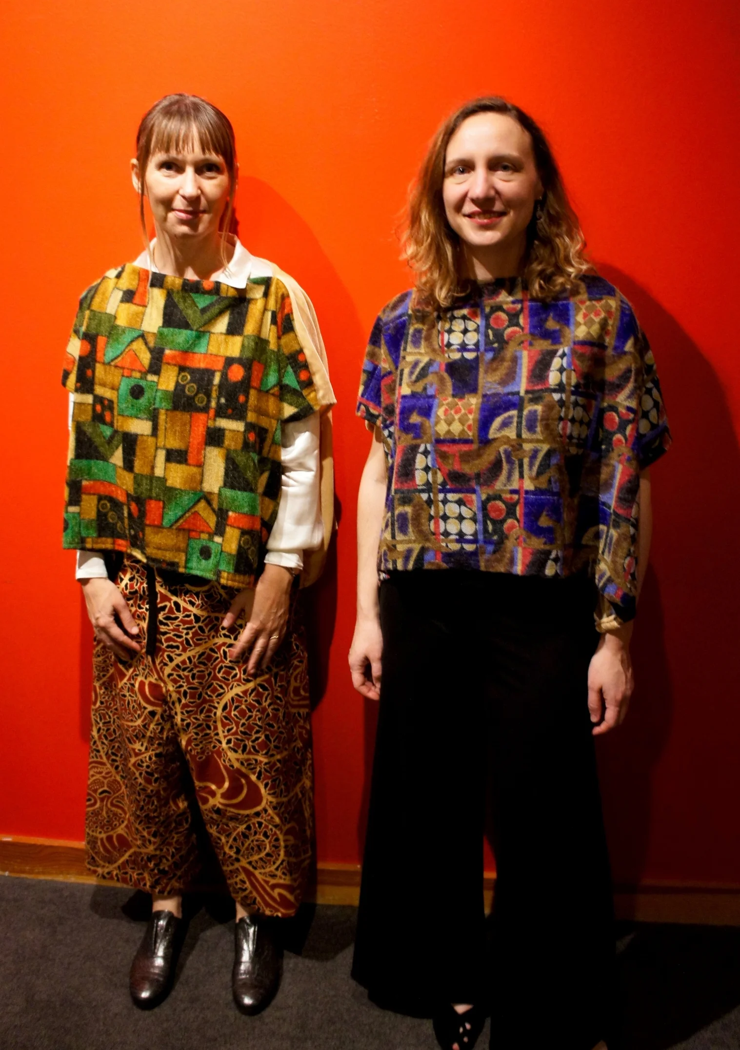 silvia tarozzi & deborah walker in tsiimade block cloth shirts at their recent REDCAT show in LA. 