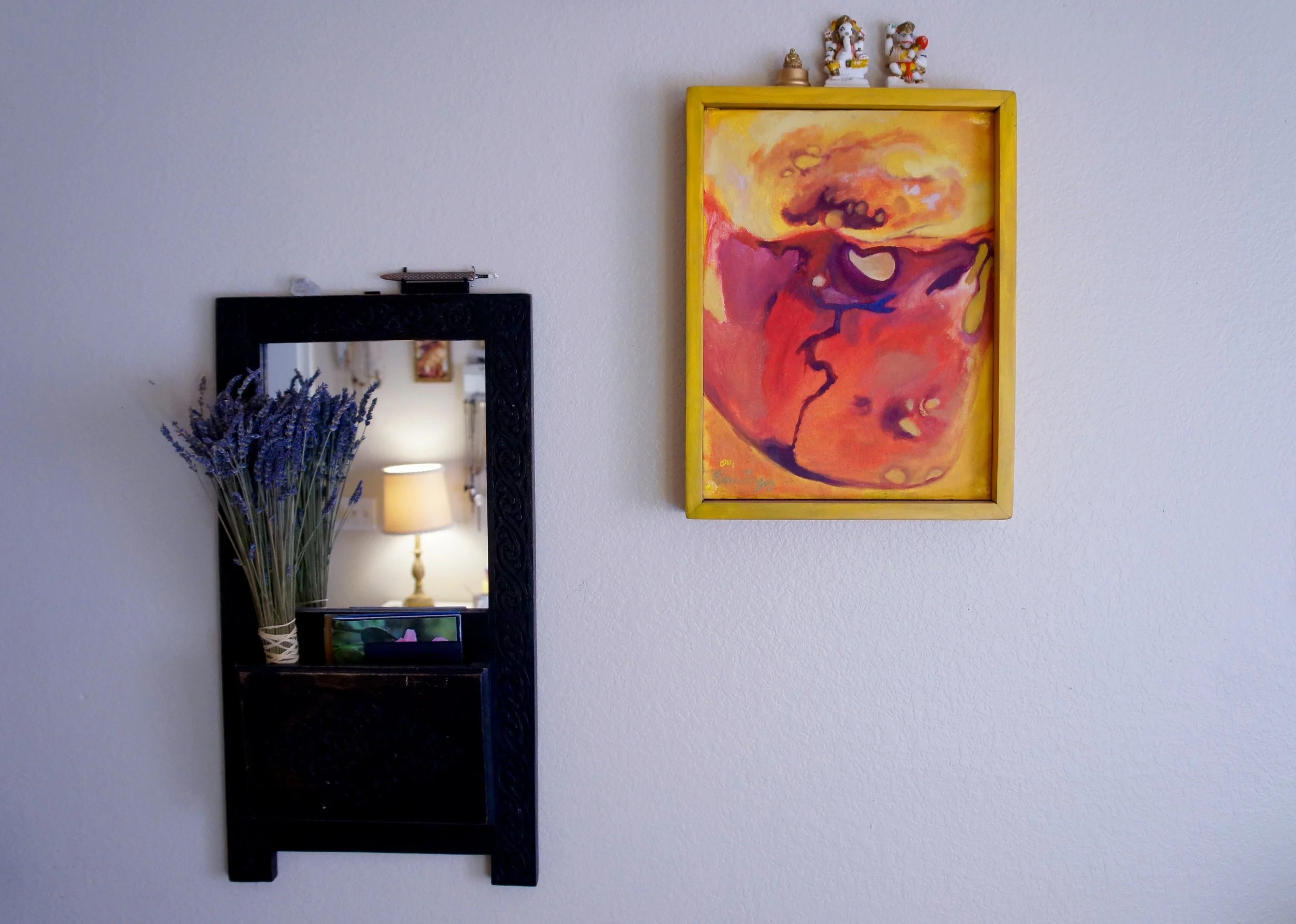 mirrors & original artwork add positive chi to your space. this painting is by minnesota artist kerry pennings .