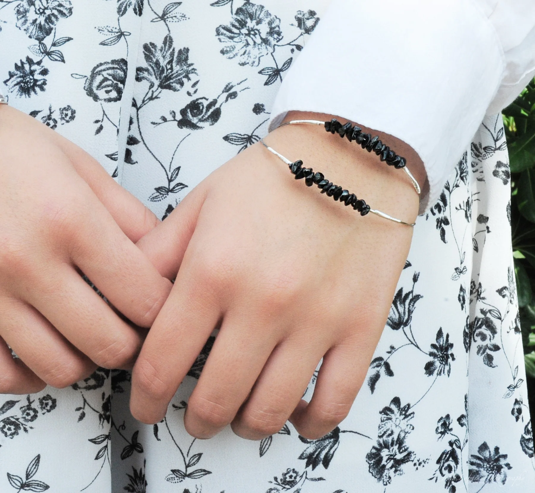 helix black tourmaline guitar string bangle