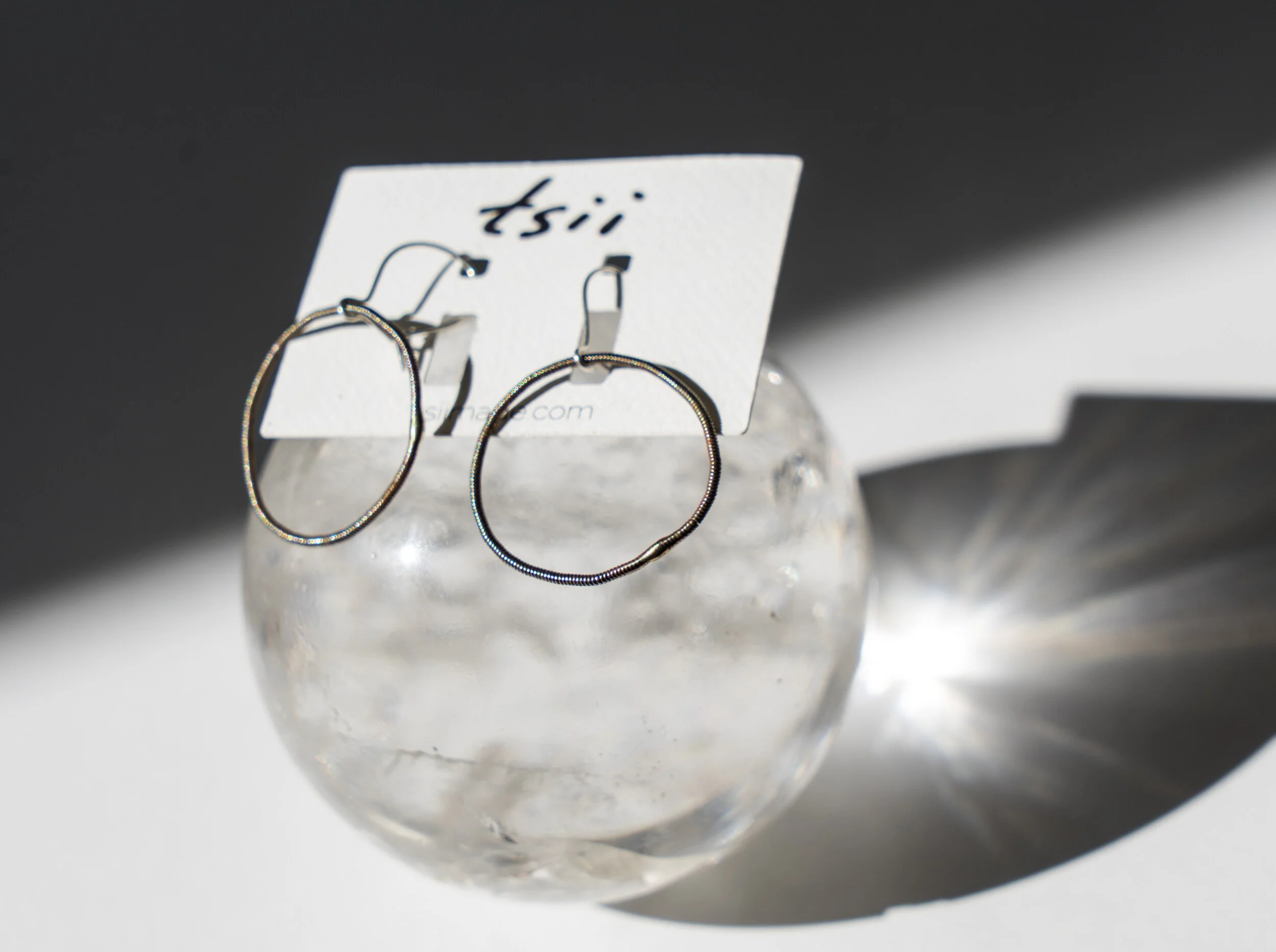 circle guitar string earrings