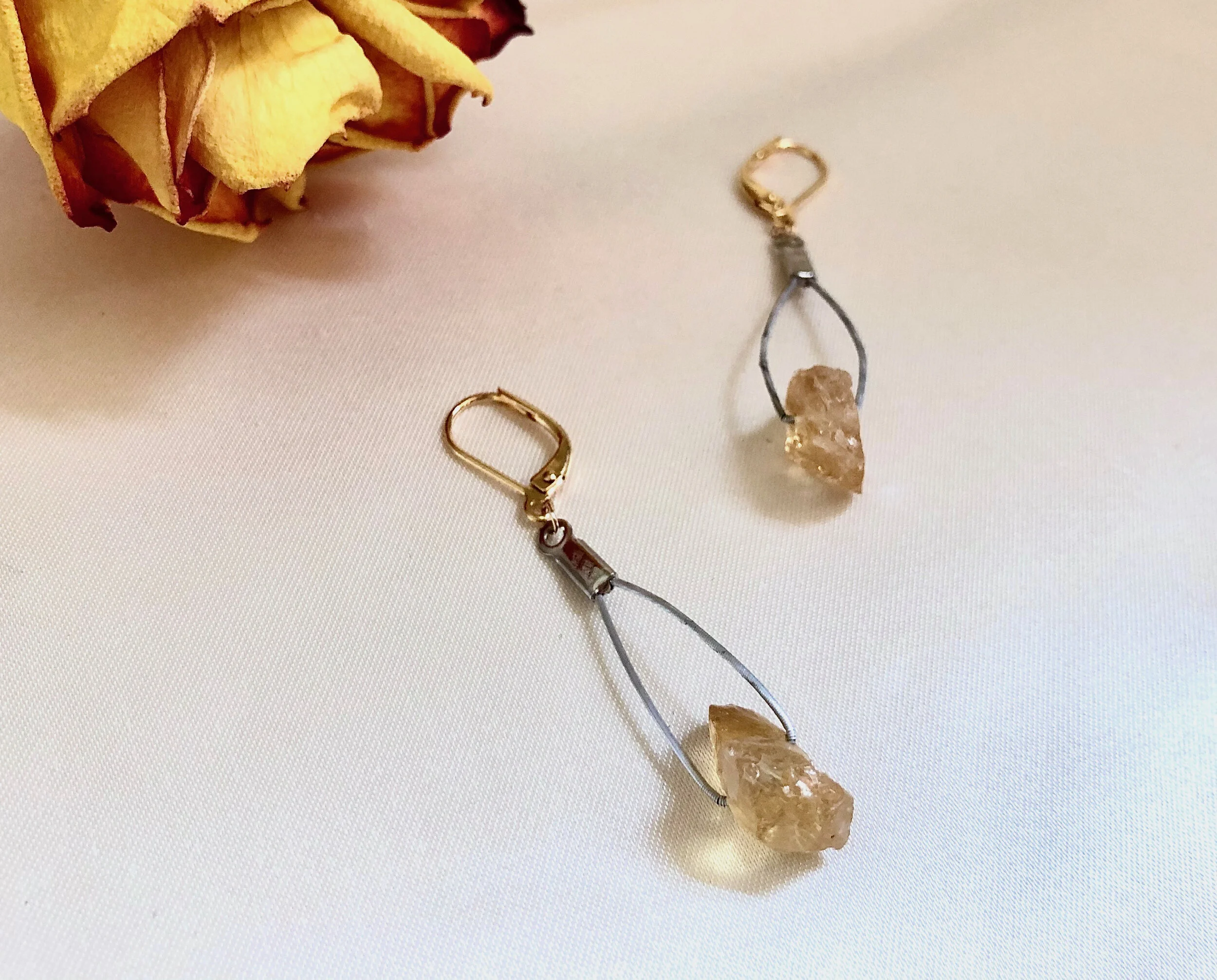 silvia raw citrine earrings