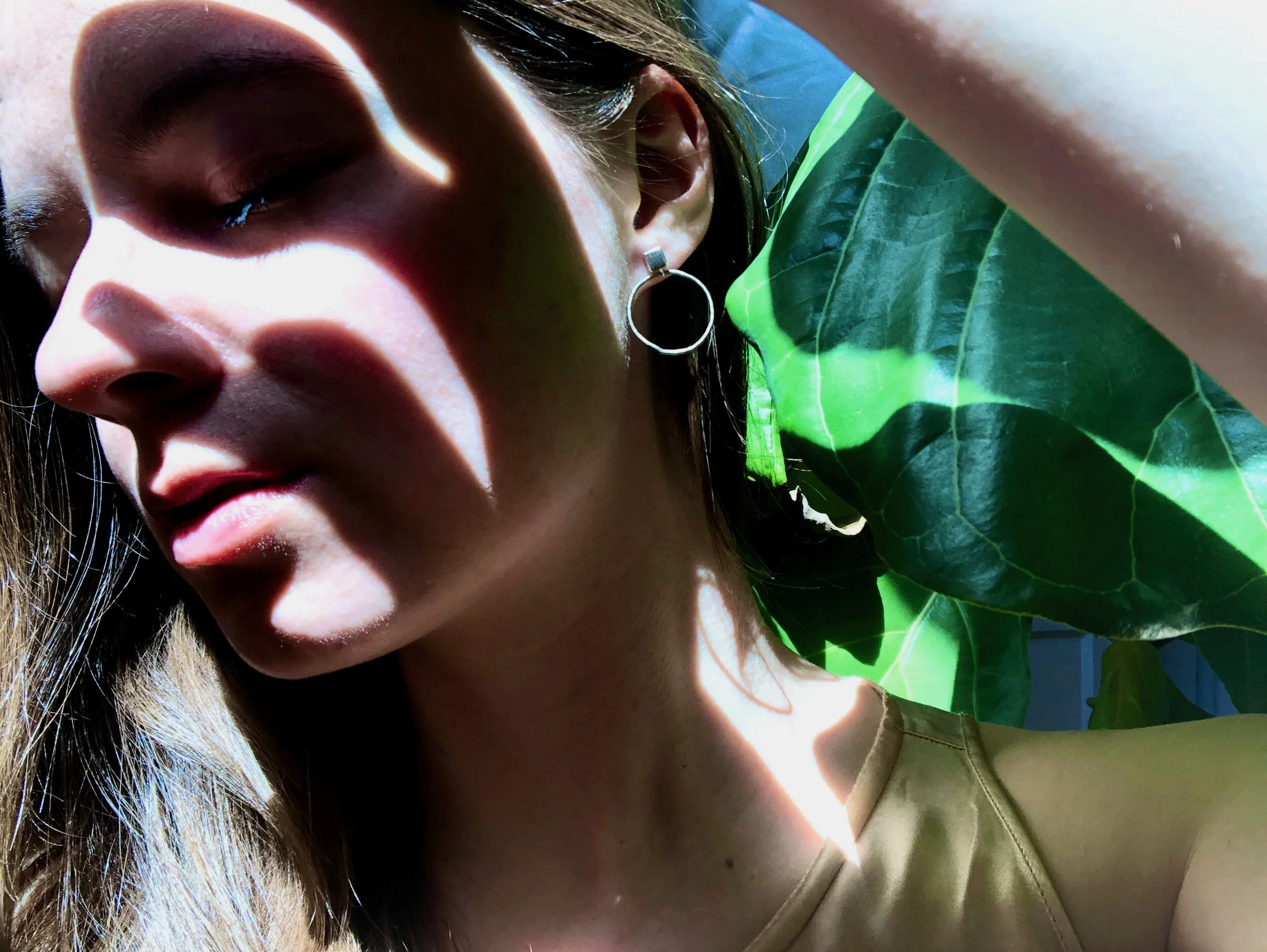 post earrings - circle & square