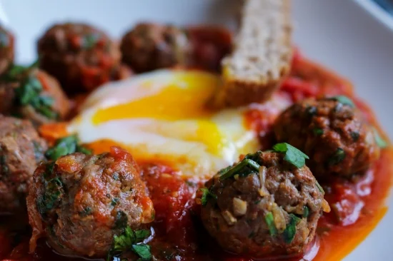 KEFTA Meatballs and Eggs Tagine  (Shakshuka)