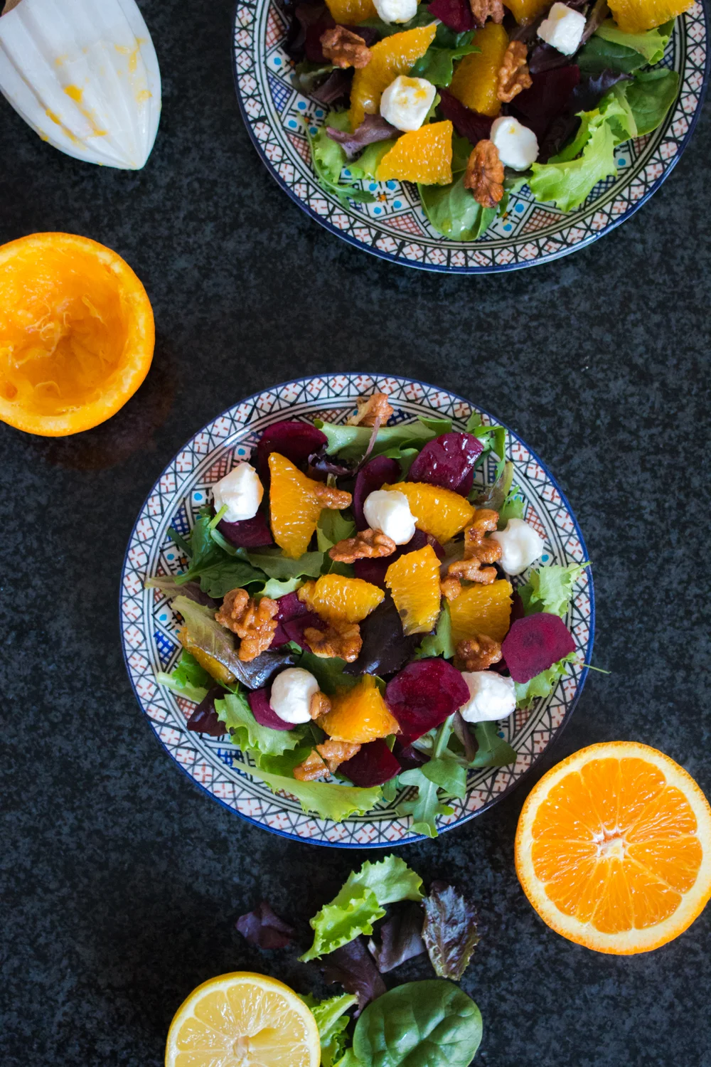 Beetroot, Goat Cheese and Orange Salad + Candied Walnuts — My Moroccan Food