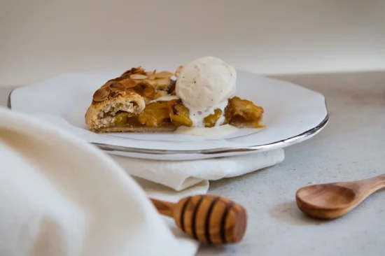 Honey and Saffron Glazed Peach Galette