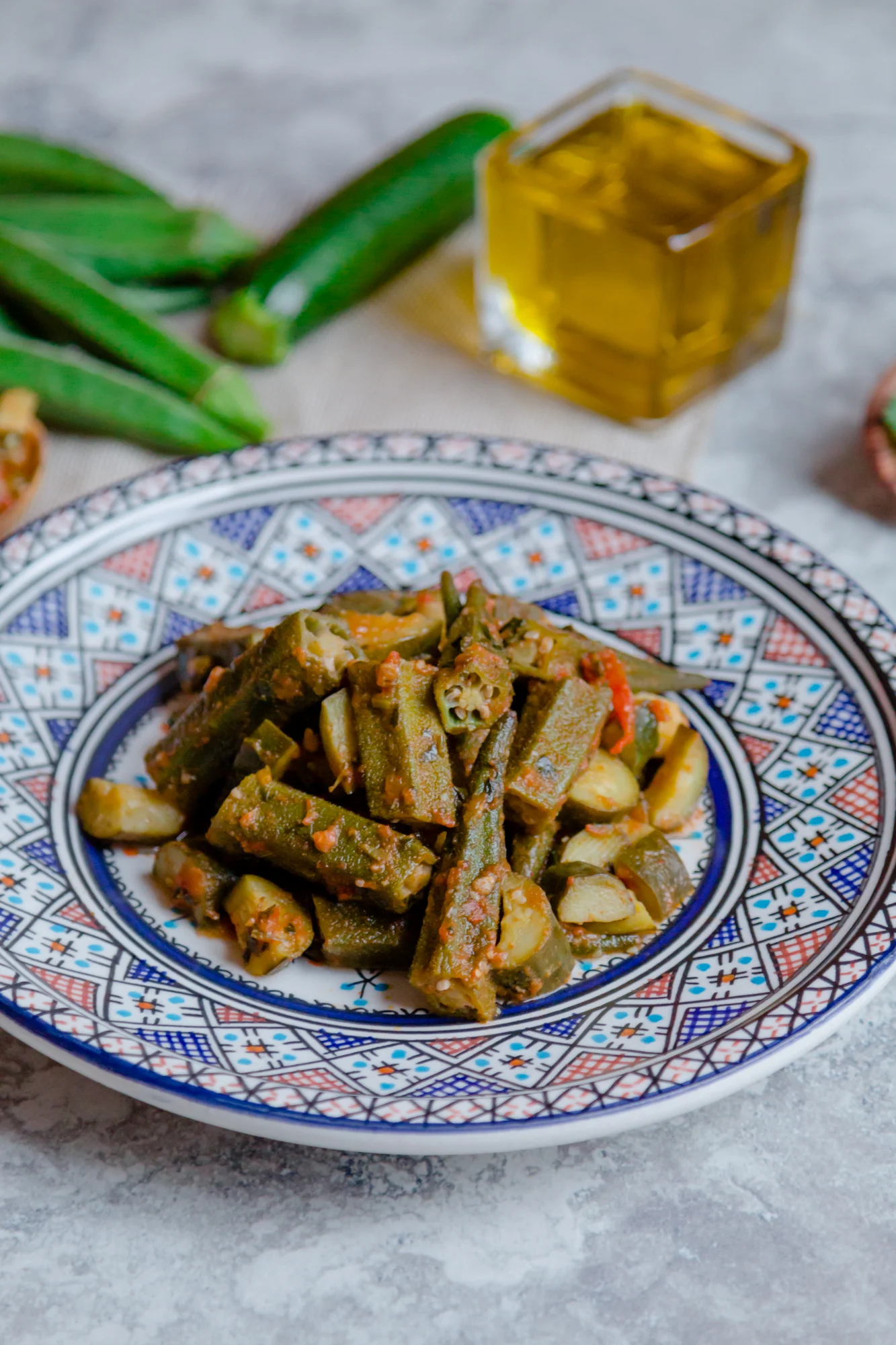 Okra and Zucchini Salad Mloukhia — My Moroccan Food