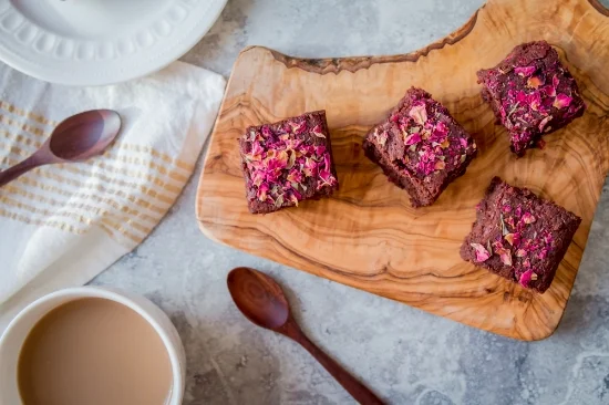 Beetroot, Chocolate and Rose Brownies (Gluten and Dairy Free)