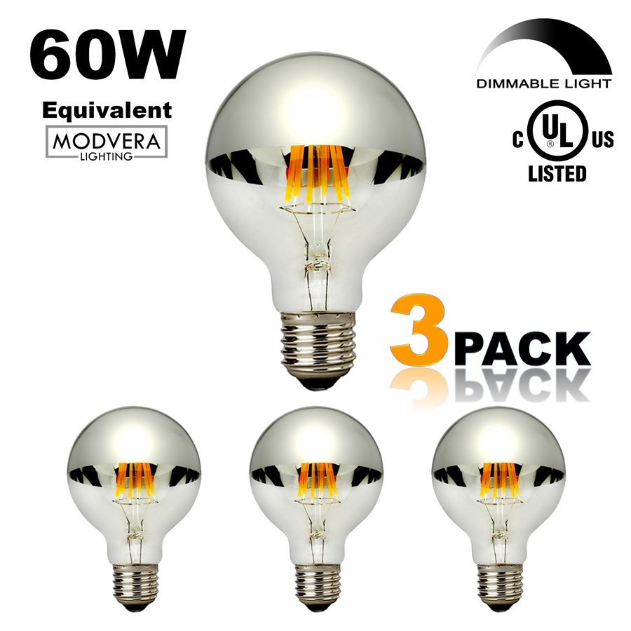 110-120VAC Dimmable Soft Warm White 2700K Silver Bowl Tipped E26 Base Bulbright Half Chrome Retro LED Filament Bulb G25/G80 8W Edison Bulb 70W Equivalent 8 110-120VAC Dimmable Soft Warm White 2700K Silver Bowl Tipped E26 Base Bulbright Half Chrome Retro LED Filament Bulb G25/G80 8W Edison Bulb 70W Equivalent 8