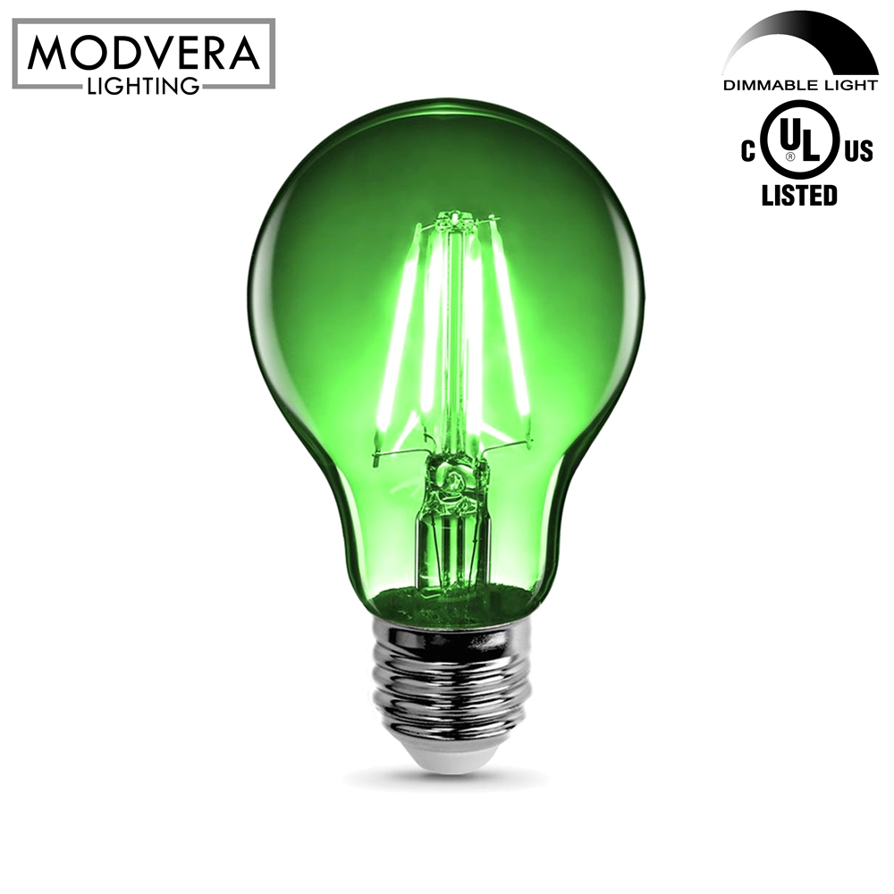 Beer Ongewapend Gearceerd Green LED Light Bulb A19 3 Watt E26 Base Clear Glass Lights Up Green —  Modvera Lighting
