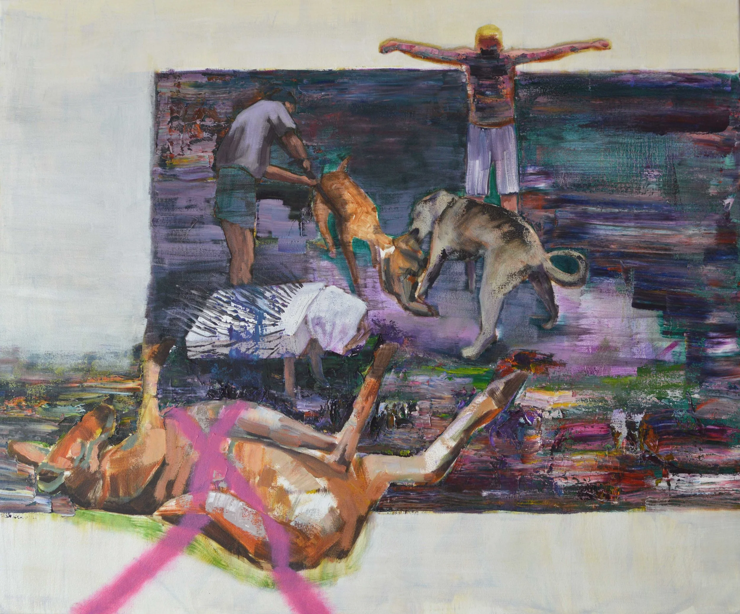 Sarah Gosling, Dogmeat, 2017 oil on canvas, 115 x 84 cm, available