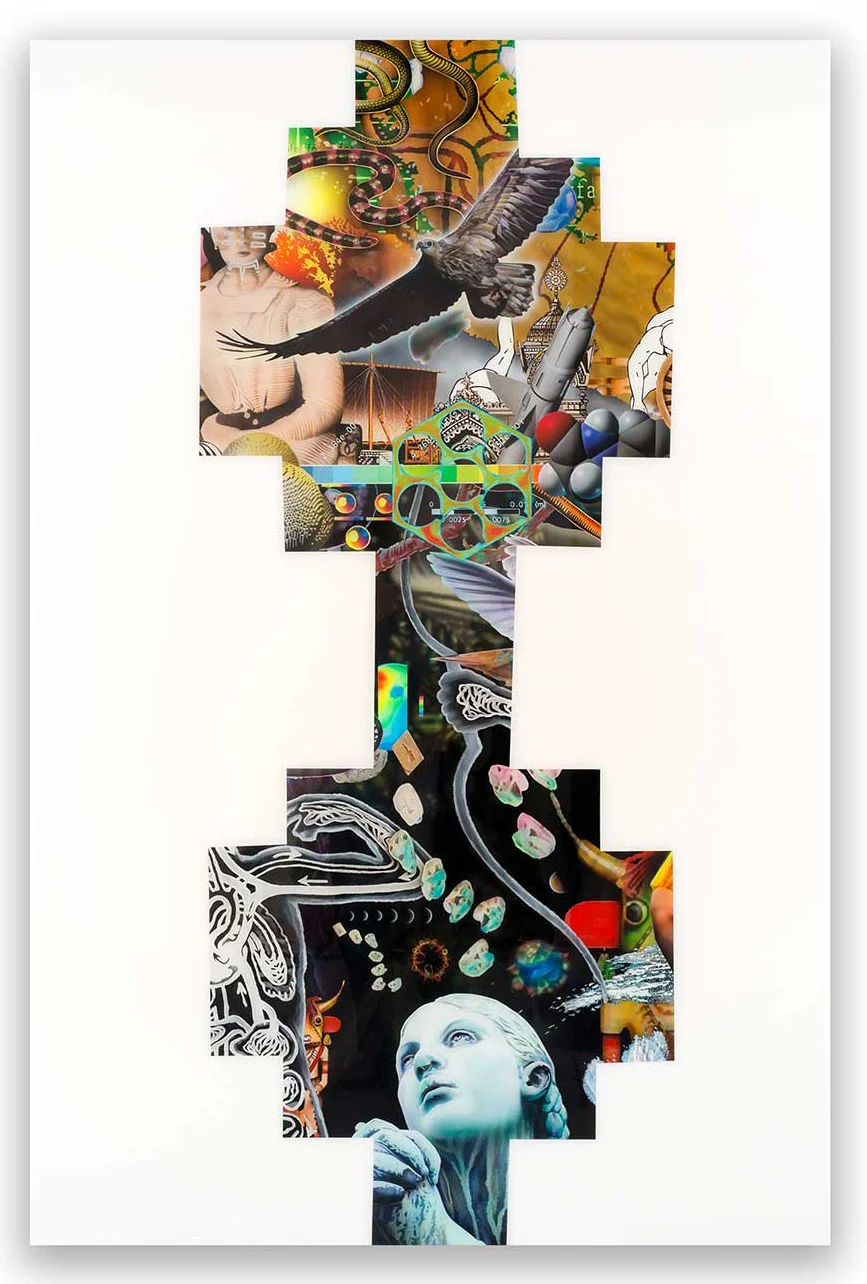 Rus Kitchin, World Strand 4, 2017 Spray paint, acrylic, and resin on birch, 113 x 170cm