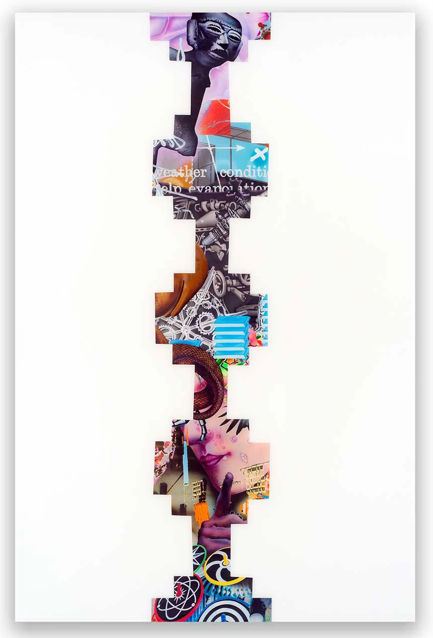 Rus Kitchin, World Strand 2, 2017 Spray paint, acrylic, and resin on birch, 113 x 170cm
